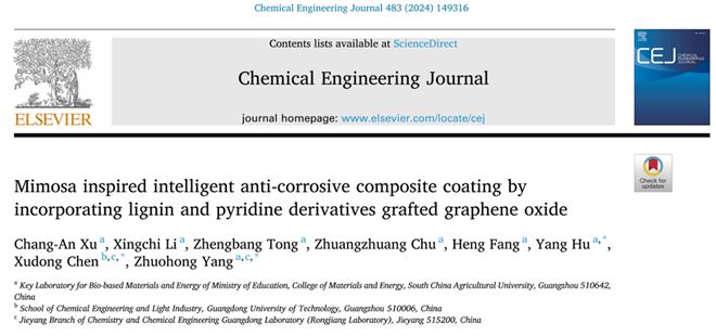 bat365华南农业大学杨卓鸿教授《CEJ》：木质素和吡啶衍生物改性的氧化石墨烯(图1)